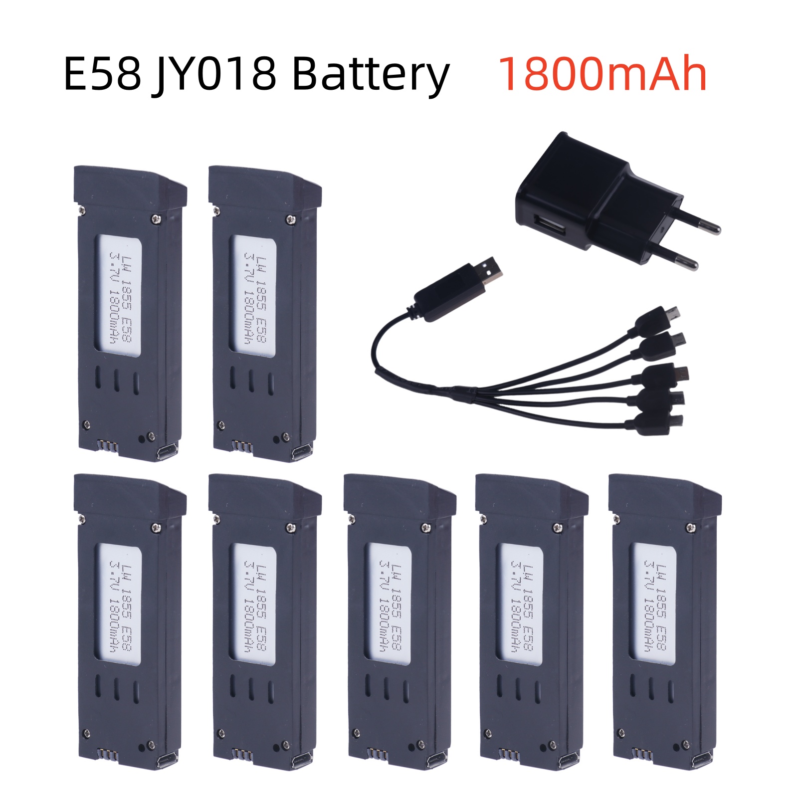 Eachine Drone E58 - ドローン用リチウム電池,リモートコントロール付きクワッドコプター,3.7v,1800mah,e58,e68,jy109,998pro