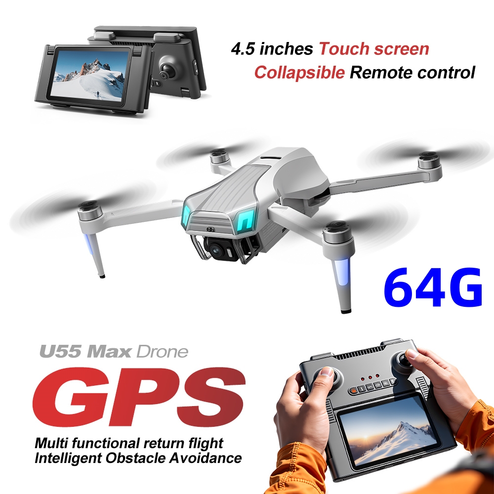 NCZOBOE U55 GPSドローン（スクリーン付きリモコ - Drone Gimbal 2 Axis のレビューと価格