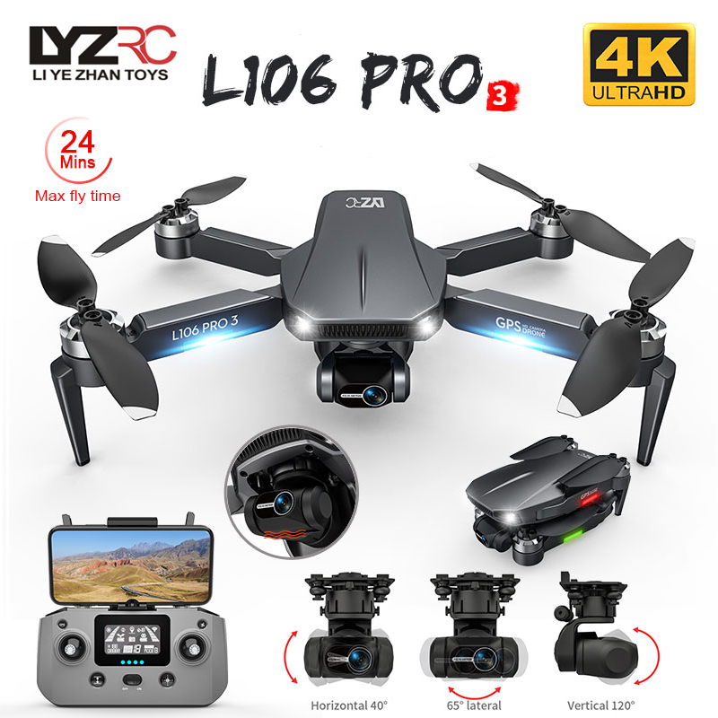ドローンL106pro 3,4K 5g,wifi,fpv,折 - Drone Gimbal 2 Axis のレビューと価格