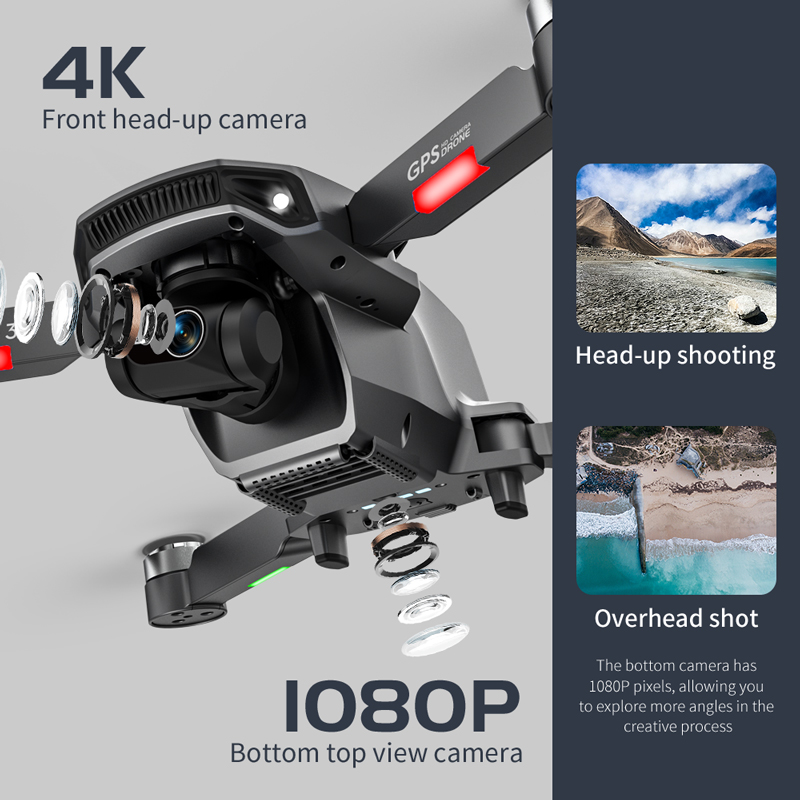 ドローンL106pro 3,4K 5g,wifi,fpv,折 - Drone Gimbal 2 Axis のレビューと価格