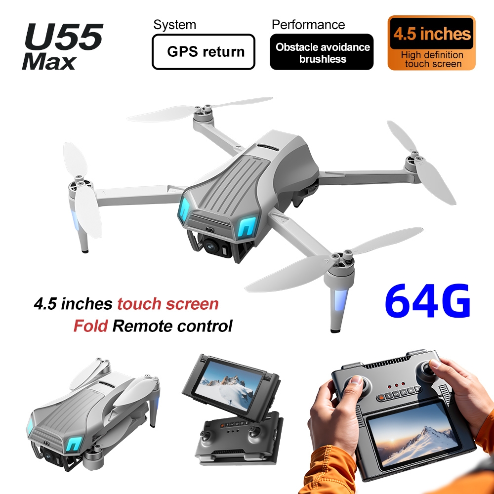 NCZOBOE U55 オプティカルフローGPSドローン 4 - Drone Gimbal 2 Axis のレビューと価格
