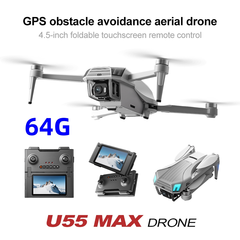 NCZOBOE U55 RCドローン HDデュアルカメラ W - Drone Gimbal 2 Axis のレビューと価格
